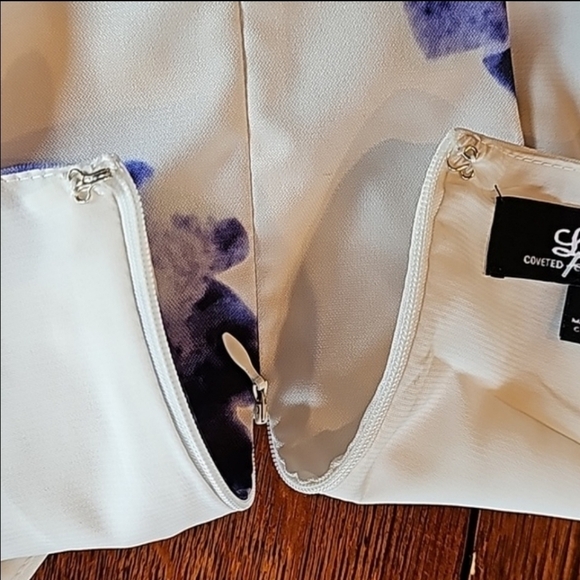 LULU'S "Seeing Chic" Women's Blue & Ivory Skater Halter Mini Dress Size S - Picture 10 of 12